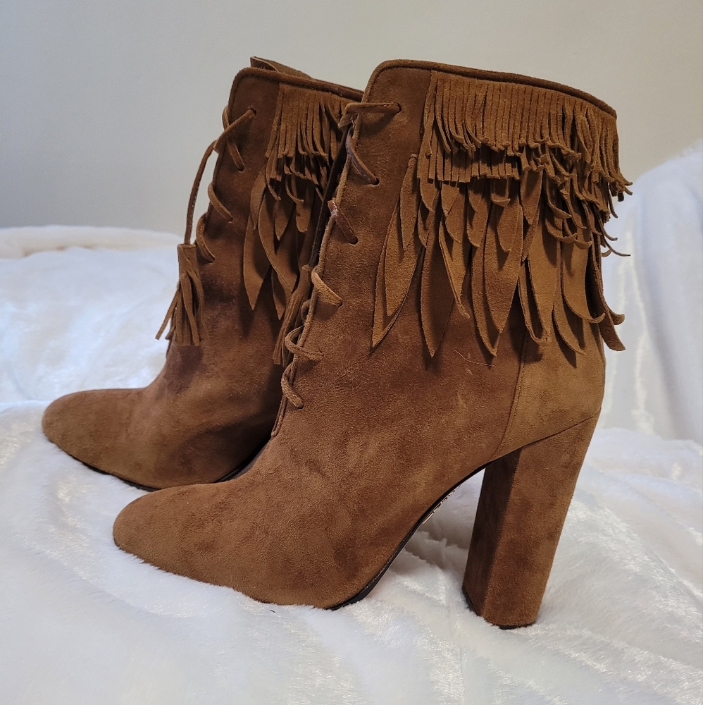Aquazzura Brown Suede Heeled Boots - Picture 2 of 4